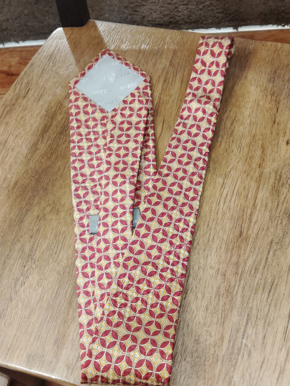 Robert Talbott Red and Gold Geometric Kids Tie
